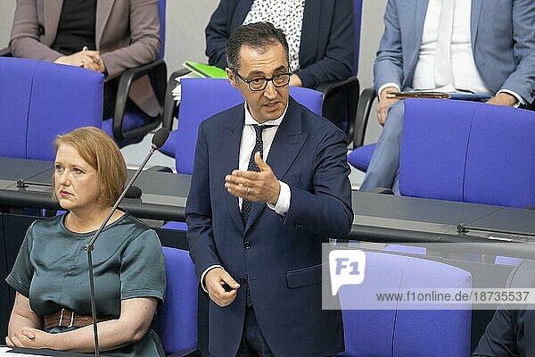 Cem Özdemir (Bündnis 90 Die Grünen)  Federal Minister of Agriculture and Food  at a government questioning in the Bundestag.  Berlin  Germany  Europe