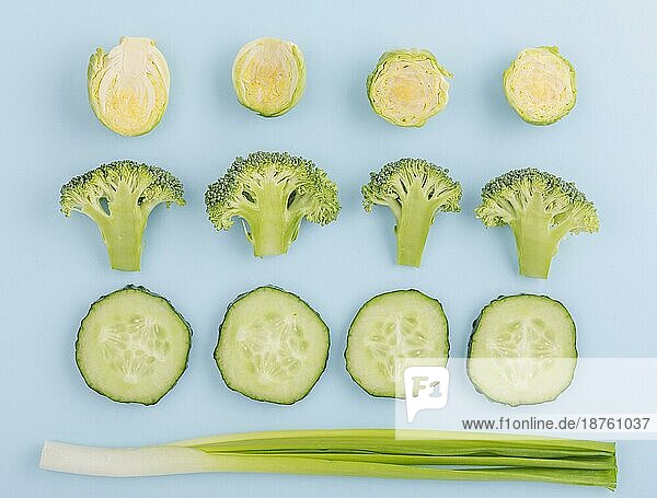 Draufsicht Bio-Gemüse-Tisch. Schönes Foto