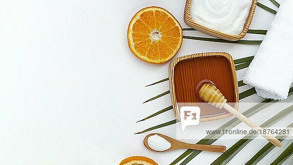 Ansicht von oben Honig Orangenscheibe mit Kopierraum. Auflösung und hohe Qualität schönes Foto