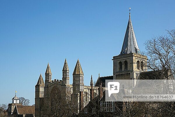 ROCHESTER  KENT/UK - 24. MÄRZ : Blick auf die Kathedrale in Rochester am 24. März 2019
