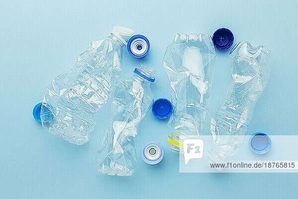 Ansicht von oben Flaschen Kappen Kunststoffabfälle. Auflösung und hohe Qualität schönes Foto