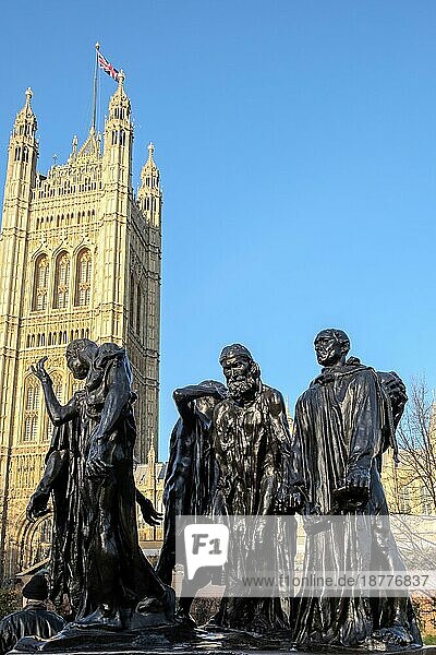 Die Statue der Bürger von Calais in den Victoria Tower Gardens