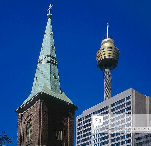 Australien  NSW  New South Wales  Sydney  Sidney Tower  alte Kirche  Ozeanien