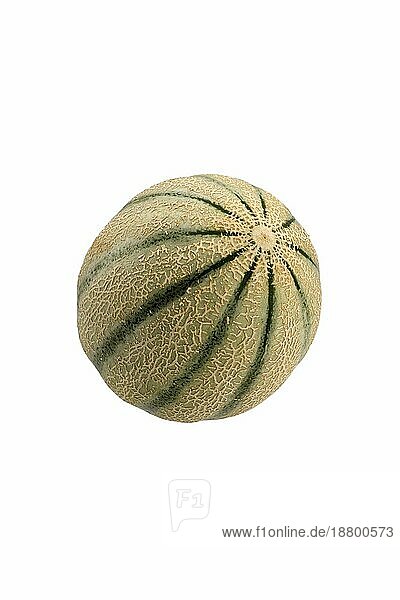 Cantaloupe-Melone oder Charentais-Melone  Food  Freisteller  weißer Hintergrund