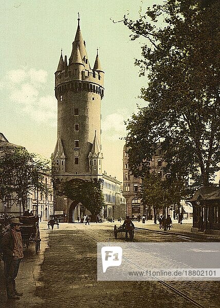 Eschenheimer Turm in Frankfurt am Main  Hessen  um 1890  Deutschland  Historisch  digital restaurierte Reproduktion von einer Vorlage aus dem 19. Jahrhundert  Europa