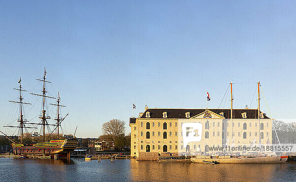 Netherlands  North Holland  Amsterdam  Sailing ships in front of Het Scheepvaartmuseum