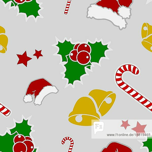 Dekorative Weihnachten Icons nahtlose Hintergrund  saisonale Vektor Illustration