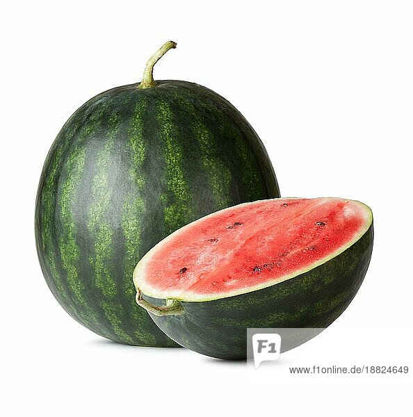 Frische Wassermelonenscheiben auf weißem Hintergrund