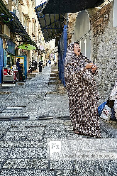 Jerusalem Israel. Porträt einer Frau aus Palästina