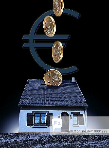 Haus und Euro  Symbolisches Bild