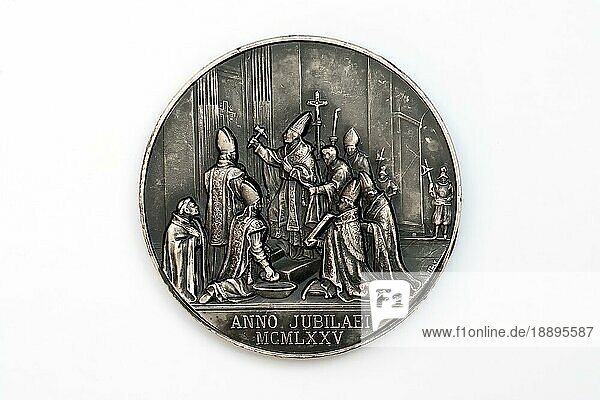 Vintage  Bronze katholische religiöse Medaille Anno Jubilaei Romae MCMLXXV