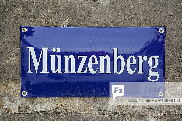 Straßenschild Münzenberg Quedlinburg