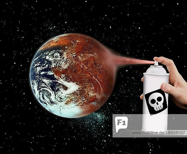 Die Verschmutzung des Planeten Erde  Symbolisches Bild
