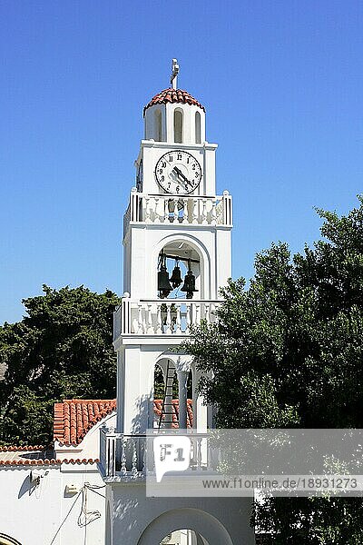 Kirche  Glockenturm  Tsambika  Rhodos  Griechenland  Europa
