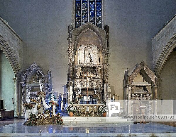 Neapel Kampanien Italien. Der Altar der Basilika Santa Chiara