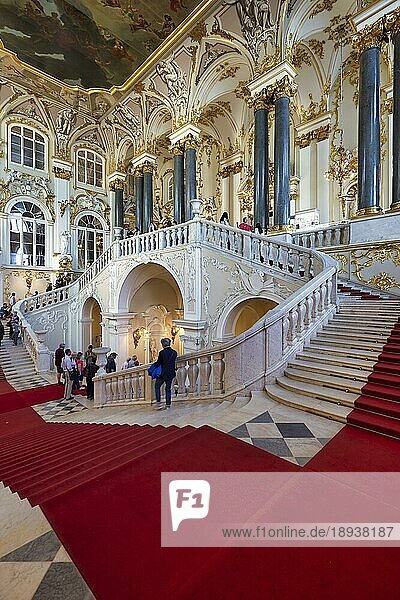 St. Petersburg Russland. Der Winterpalast des Eremitage-Museums. Jordan-Treppe