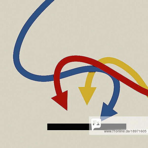 Blue  red and yellow arrows pointing to slot