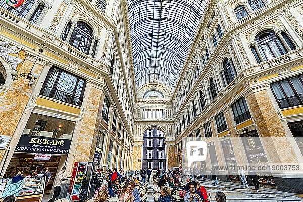 Interior of Galleria Umberto l  Naples  Campania  Italy  Europe