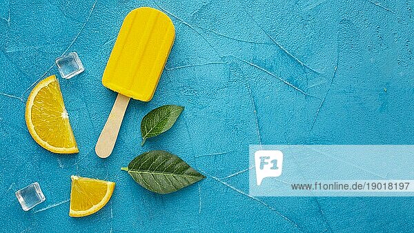 Kopieren Sie Raum Eiscreme mit Orangengeschmack. Auflösung und hohe Qualität schönes Foto