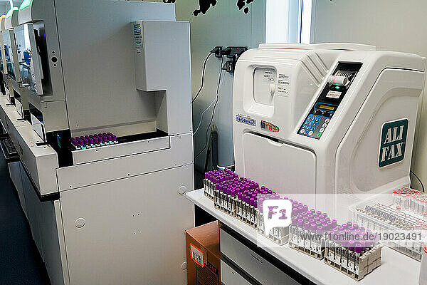 Technical platform of the Inovie 34 laboratory . ESR Analyzer  Blood Sedimentation Rate Test.