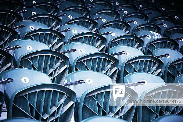 Empty stadium seating.