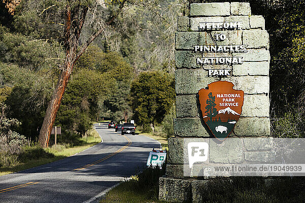 Welcome to the Pinnacles National Park road side sign.