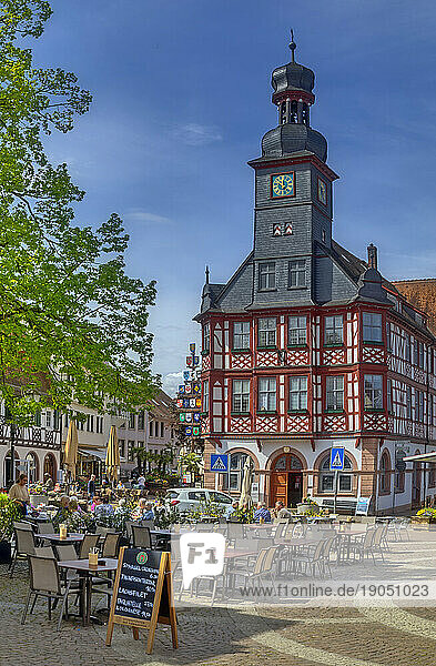 Rathaus in der Altstadt von Lorsch bei Heppenheim an der Bergstraße in Hessen  Süddeutschland  Deutschland  Europa.