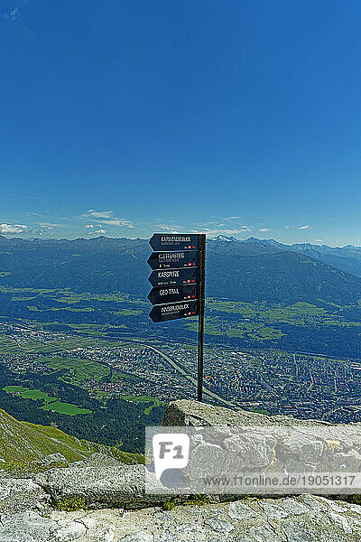Panoramablick,  Innsbruck,  Fluß,  Inn,  Wegweiser