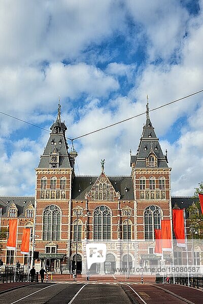 Rijksmuseum  berühmtes Wahrzeichen der Stadt Amsterdam  Niederlande  Nordholland  Europa