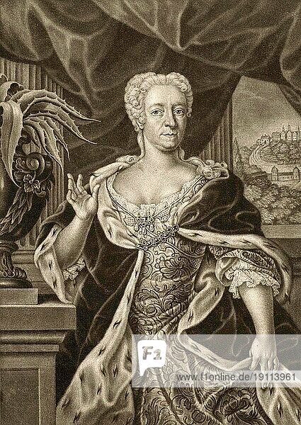Portrait of Charlotte Louise von Anhalt  1739 bis 1767  Historisch  digital restaurierte Reproduktion von einer Vorlage aus der damaligen Zeit