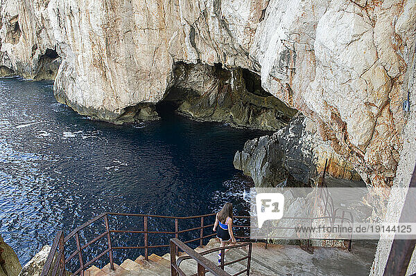Italy  Sardinia  Sassari  Stintino  Peninsula of Capo Caccia  Caves of the god Neptune  Scala del Cabirol (654 steps)