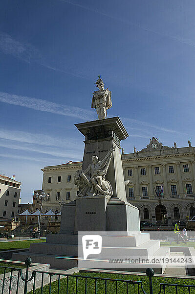 Europe  Italy  Sardinia  Sassari  monument to King Vittorio Emanuele of Savoy.