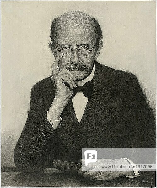 Max Karl Ernst Ludwig Planck (23. April 1858) (4. Oktober 1947) war ein deutscher Physiker auf dem Gebiet der theoretischen Physik. Er gilt als Begründer der Quantenphysik  digital restaurierte Reproduktion eines public domain Fotos von Hugo Erfurth