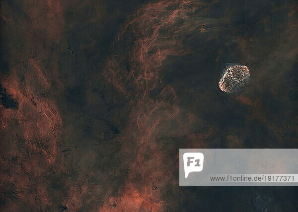 Crescent Nebula (Caldwell 27) in constellation Cygnus