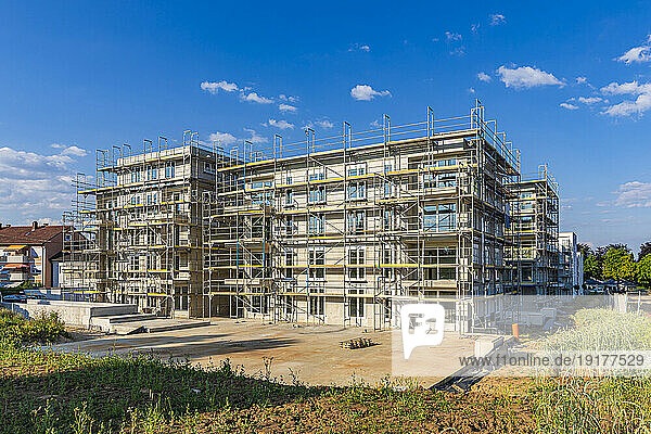 Germany  Baden-Wurttemberg  Fellbach  Construction of new suburban apartment building