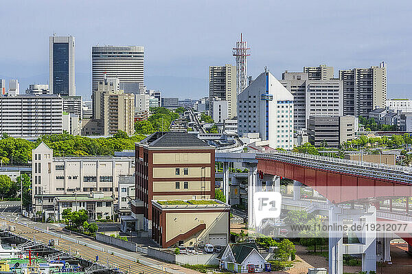 Japan  Hyogo Prefecture  Kobe  Buildings surrounding Port of Kobe area