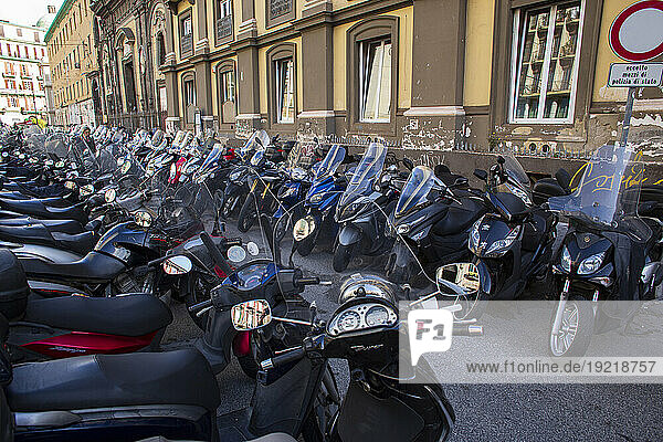 Italy  Campania  Naples  scooter parking  November 2021.