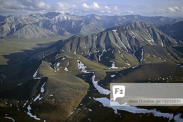 Mountainous topography of Alaska's North Slope area; North Slope  Alaska  United States of America
