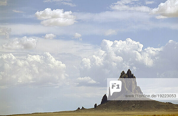 Landscape of the rugged landform of Shiprock  New Mexico  USA; New Mexico  United States of America