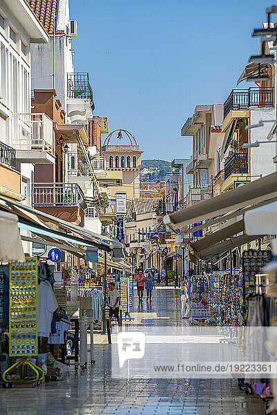 View of shopping street in Argostoli  capital of Cephalonia  Argostolion  Kefalonia  Ionian Islands  Greek Islands  Greece  Europe