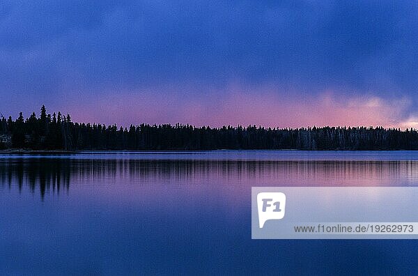 Abendstimmung am Astotinsee  Evening mood at Lake Astotin  Elk Island Nationalpark  Kanada  Nordamerika