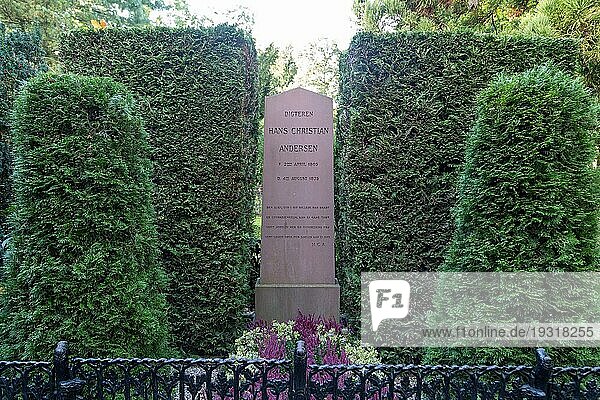 Kopenhagen  Dänemark  04. Oktober 2016: Das Grab des berühmten dänischen Schriftstellers Hans Christian Andersen  Europa