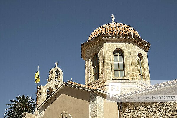 Kirche  Glockenturm  Kuppel  nah  Assomatos  Orthodoxes Kloster  Amari-Becken  Zentralkreta  Provinz Rethimnon  Kreta  Griechenland  Europa