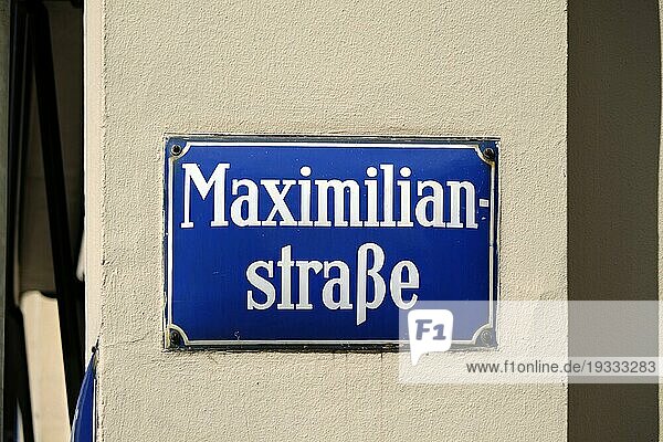 Straßenschild Maximilianstraße  München  Bayern. Deutschkand