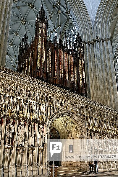 Innenansicht  Orgel  Chorgestühl  York Minster  Archidiocese of York  York  England  Großbritannien  Europa
