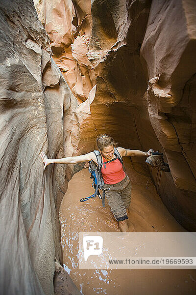 Girl in canyon  Utah
