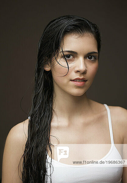 Portrait of a woman with wet hair