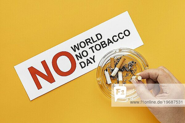 Flat lay no tobacco day Elemente Anordnung