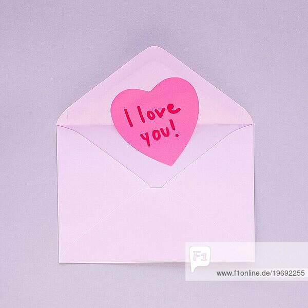 Papier Herz mit ich liebe dich Inschrift Umschlag