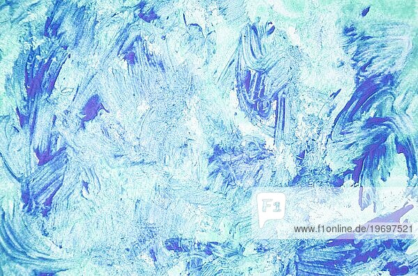 Abstract blue acrylic paint canvas